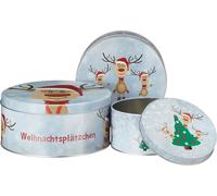 3.03 Set de 3 boîtes à biscuits - RENTIER OLE - rond 19, 16 et 13 cm