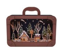 3.06 Coffret en bois avec paysage de vents illuminé - Scène de Noël LED