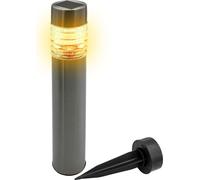 3.07 Acier inoxydable Lampe solaire de jardin XXL - env. 42 x 8 cm - métal Lampe solaire de trottoir - couleur : argent (1 pièce)
