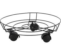 3.07 Chariot à plantes en métal avec 3 roulettes en noir - env. Ø 31,5 cm - Trolley à plantes jusqu'à 30 Kg