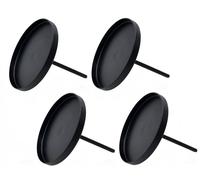 3.07 Pick Douille pour bougie en set de 4 pour bougies bout à bout jusqu'à Ø 8,5 cm - Couleur : noir