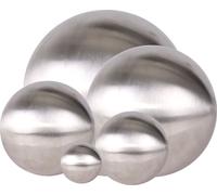 Spetebo Lot de 3 boules décoratives en acier inoxydable mat brossé - 15, 20 et 30 cm - Boule de jardin
