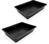 3.09 Bac plastique 20l en noir - set de 2 pièces / env. 60x40x12 cm - bac multifonctions (2 pièces)