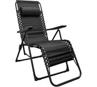 3.09 Chaise Relax avec coussin pour la tête / Fauteuil Relax - 1 pièce - couleur : noir