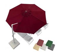 3.0m 3.35m 3.5m Auvent De Remplacement Parasol Déporté 8 Baleines Toile De Rechange Rond Bâche Pour Parasol En Polyester, Housse De Rechange Parapluie(Red,350cm/11.5ft)