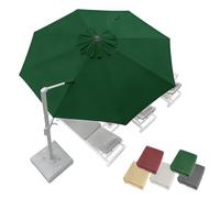 3.0m 3.35m 3.5m Auvent De Remplacement Parasol Déporté 8 Baleines Toile De Rechange Rond Bâche Pour Parasol En Polyester, Housse De Rechange Parapluie(Dark green,335cm/11ft)