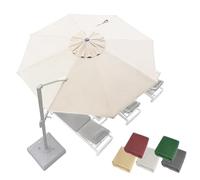 3.0m 3.35m 3.5m Auvent De Remplacement Parasol Déporté 8 Baleines Toile De Rechange Rond Bâche Pour Parasol En Polyester, Housse De Rechange Parapluie(Off-white,350cm/11.5ft)