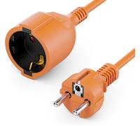 3,0m Câble de Rallonge Électrique avec Fiche de Sécurité Type f (CEE 7/4) vers Prise (CEE 7/3),Protection Tactile,pour TV,PC,Projecteur-Orange