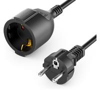 3,0m Câble de Rallonge Électrique avec Fiche de Sécurité Type f (CEE 7/4) vers Prise (CEE 7/3),Protection Tactile,pour TV,PC,Projecteur-Noir