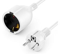 3,0m Câble de Rallonge Électrique avec Fiche de Sécurité Type f (CEE 7/4) vers Prise (CEE 7/3),Protection Tactile,pour TV,PC,Projecteur-Blanc