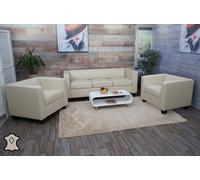 3-1-1 Ensemble De Canapés Loungesofa Lille Cuir Crème Beige