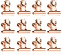 3.1*3.1cm Petits Trombones De Bouledogue, 50pcs Bulldog Trombones, 31mm Pinces De Papier, Or Rose Metal Binder Clips Pour Photos, Food Snack Sacs, Fournitures De Bureau (Or Rose)