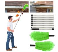 3,1 M Brosse De Nettoyage De Gouttière Avec Manche Télescopique Extensible Outil De Nettoyage De Garde,Outil De Nettoyage De Protection De Toiture Facile à Enlever Les Feuilles (Vert)