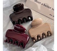 3/1 pièce Pinces à cheveux en plastique de couleur vive moyenne pour femmes, légères & multifonctionnelles, convenant pour se baigner, se laver le visage et s'accorder avec des tenues Taille Unique,Ro