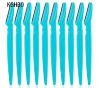 3/10/15 Pièces Lame De Tondeuse À Sourcils Couteau De Mise En Forme Yeux Sourcils Épilation Lames De Visage Épilation Grattoir Rasoir Femme Outils De Maquillage - Type 10pcs Blue