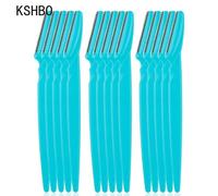 3/10/15 Pièces Lame De Tondeuse À Sourcils Couteau De Mise En Forme Yeux Sourcils Épilation Lames De Visage Épilation Grattoir Rasoir Femme Outils De Maquillage - Type 15pcs Blue