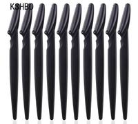 3/10/15 Pièces Lame De Tondeuse À Sourcils Couteau De Mise En Forme Yeux Sourcils Épilation Lames De Visage Épilation Grattoir Rasoir Femme Outils De Maquillage - Type 10pcs Black