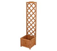 3.10 Bacs à plantes en bois avec treillis - 135 x 40 x 30 cm - Pot de fleurs naturel Treillis
