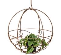 3.10 Boule à planter en métal / rouille avec pot de fleurs - env. Ø 36 cm - pots de fleurs à suspendre