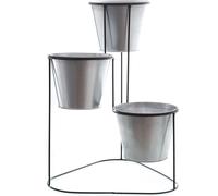 3.10 Supports pour pots à plantes en noir avec 3 pots à plantes en zinc