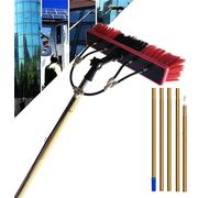 3-10m Pôle De Nettoyage De Nourris en Eau, Brosse De Nettoyant Télescopique Nourri À l'eau, Nettoyage des Panneaux Photovoltaïques Et des Panneaux Solaires,7M/55cm Brush Head