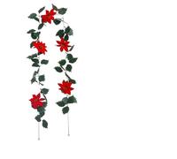 3-10PCS Artificial Holly Leaf And Red Berry Garland Wall Hanging Christmas Decoration Faux Vine For Home Holiday Atmosphere(Color-03,10PCS)