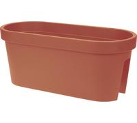 Jardinière ovale pour balcon - 60 cm - Terracotta - En plastique - À suspendre - Pot de fleurs de jardin à suspendre