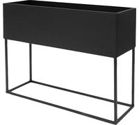 3.11 Pot de fleurs sur support XL - env. 42 x 35 x 14,5 cm - pot de fleurs en métal noir / carré (XL)