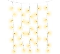 3.11 Rideau étoilé avec 40 LED blanches chaudes - env. 60 x 80 cm - 5 brins avec minuterie pour l'intérieur et l'extérieur