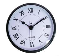 3 12 pouces 90mm Quartz Horloge Fitup Insert avec chiffres romains et joint en caoutchouc, conçu pour un montage sûr dans les trous ronds d'horloge (Roman)