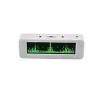 3,12 pouces pour écran de musique OLED Analyseur de niveau audio VU Meter avec temps, température, humidité, 8 effets microphone, entrée auxiliaire pour système stéréo de voiture, bleu, vert, blanc en