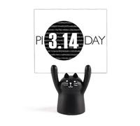 3.14 Pi Jour Anniversaire Art Déco Mode Mémo Titulaire Cartoon Noir Chat Stand Décoration