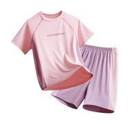 3-16 Ans, Tout-Petits Enfants Garçons Doux Confortable 2 Pièces Ensemble Chemises à Manches Courtes Et Shorts Ensembles Garçons Vêtements D'été (13-14 Years)