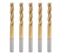 3.175mm 3 Flute Flat End Mill | Ti - Plated Tungsten Steel CNC Router Bits | End Mill Cutter for Woodworking/Acrylic/PCB Engraving | 5Pcs Set for 3D Relief & Complex Carving
