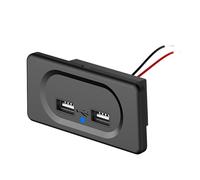 3.1A Dual-USB Car Charger Socket 12V 24V pour Moto Auto Truck ATV Boat RV Bus Power-Adaptor Outlet LED Light