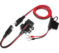3.1Amp Moto USB Chargeur Adaptateur SAE vers USB avec câble de Terminal à Anneau pour Le Chargement d'un téléphone Portable,d'un GPS ou d'un Appareil Photo de Sport sur Le Trajet