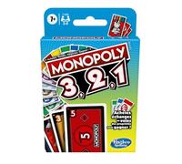 3,2,1 Monopoly, Jeu de Cartes Rapide pour 4 Joueurs, Jeu pour la Famille et Les Enfants, à partir de 7 Ans