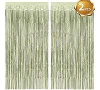 3/2/1 paquet de rideaux en feuille d'or vert clair, kit de décor de photobooth élégant pour enterrement de vie de jeune fille et shower de mariage - rideau de paillettes pour décorations de fête, anni