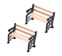 3 2 chaises de Jardin Miniatures en Bois, Meubles modèles pour décoration 1/12, Accessoires de scène de Jeu de Simulation, Accessoires de Maison de poupée