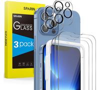3+2 Pieces Tempered Glass Compatible With Iphone 13 Pro, 3 Screen Protectors And 2 Pieces Camera Screen Protector, Glass Protector With Easy Alignment Tool, 9h Hardness, Bubble-Free