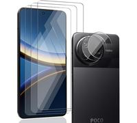 3+2 Pieces Tempered Glass For Xiaomi Poco F7 Pro/ F7 Ultra, Xiaomi Poco F7 Pro/ F7 Ultra Screen Protector And Rear Camera Protector. Anti-Scratch 9h Glass, Hd Screen Protector For