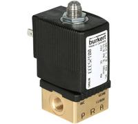 3/2 voies Vanne à commande directe Bürkert 126140 230 V/AC G 1/4 Largeur nominale (détails) 2 mm Matériau du boîtier laiton Matériau isolant FKM position de