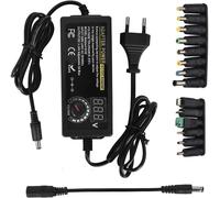 3 24V Adaptateur Alimentation Réglable, Adaptateur Secteur Universel Convertisseur, 100V-240V AC à DC 5A avec 14 Connecteurs, pour électroniques Ménagers 3V 24V et la Bande LED, 3A Max