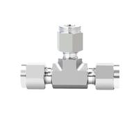 3-25mm 1/8-1" pouce tube OD compression 316L acier inoxydable forgé tee 3 façons tuyau raccord connecteur avec écrou de filetage UNF(Thick Silver Plated,1L16_THREAD)