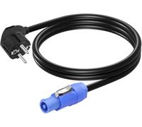 3.2FT Plug to PowerCon AC Conversion Cable,3 Pin 1.5mm² 15AWG 90 Degree CEE 7/7 Male to PowerCon has One Type Power Cord Plug Audio Speakers (1M)