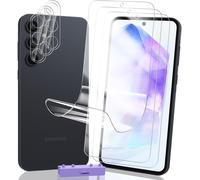 3+3 Pièces Protection Écran Pour Samsung Galaxy A55 5G Tpu Film Protection Non Verre Et Protecteur De Caméra Verre, Facile Installer, Anti-Rayures, Anti-Empreintes, Hd Doux Transparent Film