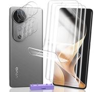 3+3 Pièces Protection Écran Pour Vivo V40 5G Tpu Film Protection Non Verre Trempé Et Protecteur De Caméra Verre, Facile Installer, Anti-Rayures, Anti-Empreintes, Hd Doux Transparent Film