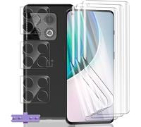[3+3 Pieces] Screen Protector For Oneplus 10 Pro, Hd Soft Tpu Film And Tempered Glass Camera Lens Protector, Anti-Scratch, Flexible Screen Protector For Oneplus 10 Pro