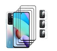 3+3 Pièces Verre Trempé pour Xiaomi Redmi Note 11 4G avec Caméra Arrière Protecteur, Dureté 9H, Anti-Rayures, Sans Bulles, Film Protecteur d'écran pour Redmi Note 11 4G