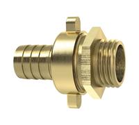 3/3 Raccord de tuyau G 1 1/4 AG x 32 mm, écrou 1 1/2 à joint plat, finition légère, laiton vierge.